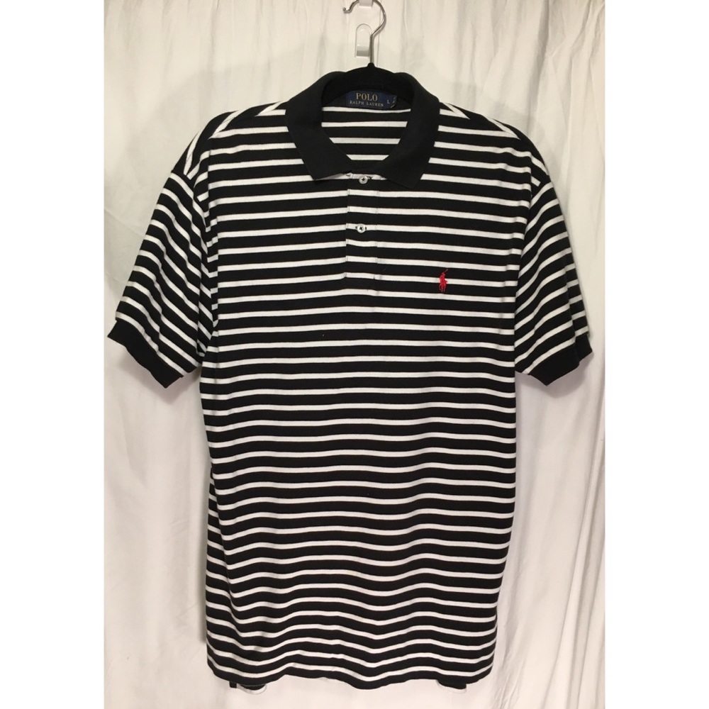 Ralph Lauren polo men’s shirt striped large L pony